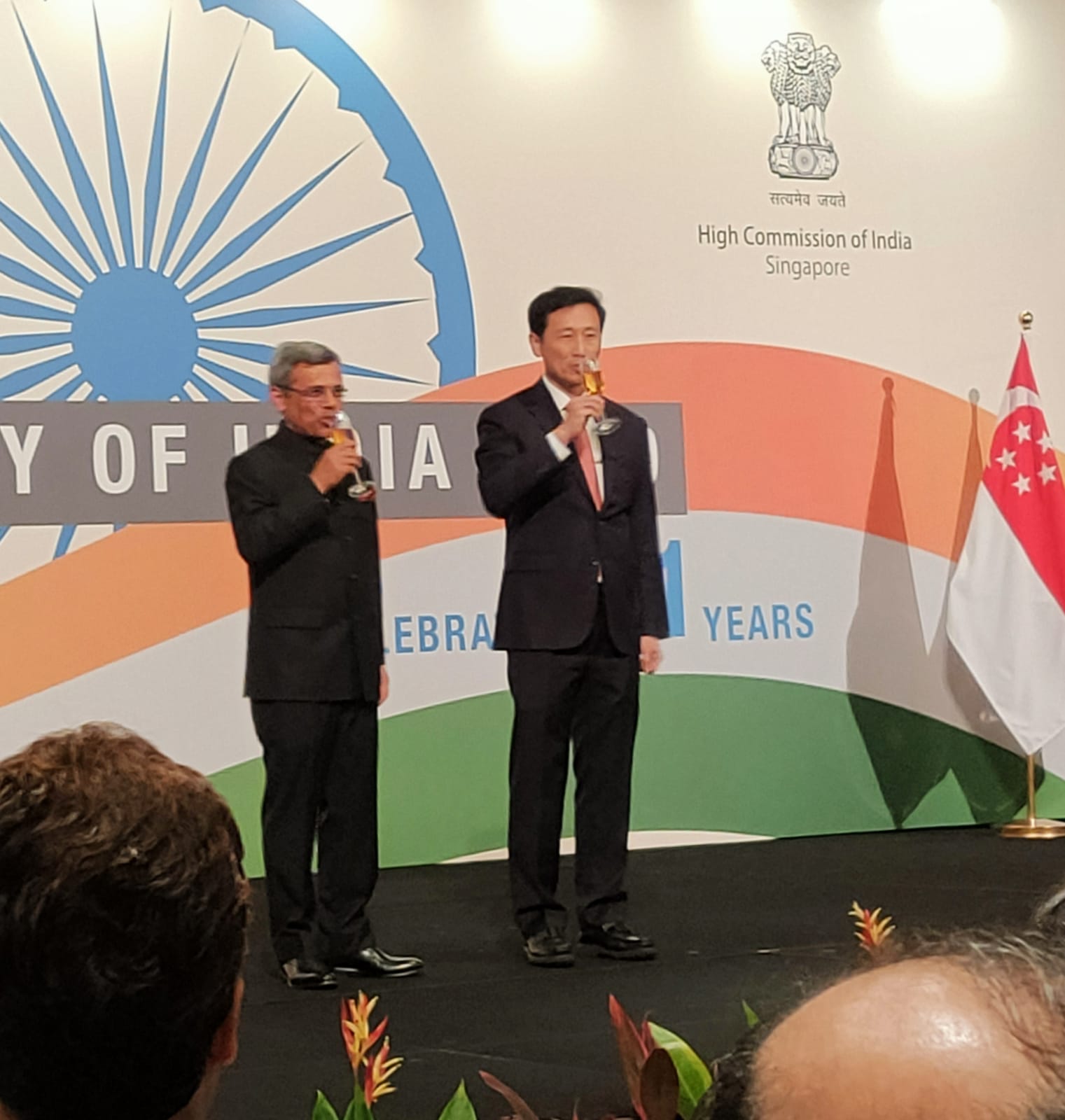 Jawed Ashraf, High Commissioner of India to the Republic of Singapore, joined the guest of honour for the toast. Photo: Connected to India