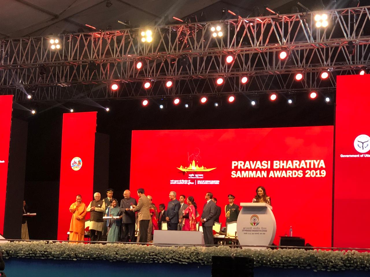 The Pravasi Bharatiya Samman Award is the highest honour given by India to the diaspora across the world. Photo courtesy: Twitter/@PBDConvention