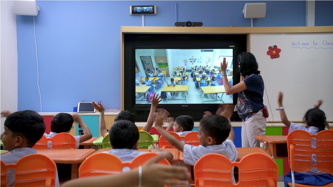 Virtual classrooms minimise the impact of any kind of disruptions to students in their learning. Photo courtesy: GIIS