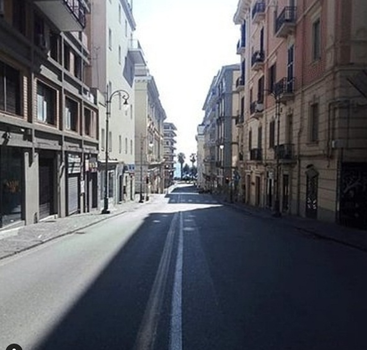 A deserted street in Salerno, Italy. Photo courtesy: Instagram/musicatv.girl