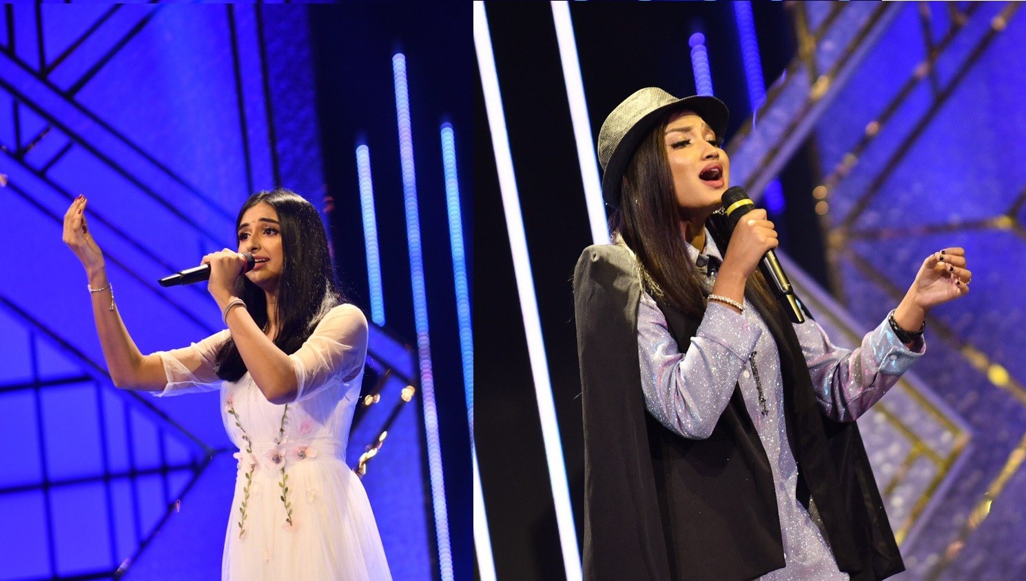 Durgashini, the first runner-up (right) and Sneha Mahesh,the second runner-up (left) of Yaar Antha Star 2020. Photo Courtesy: Vasantham