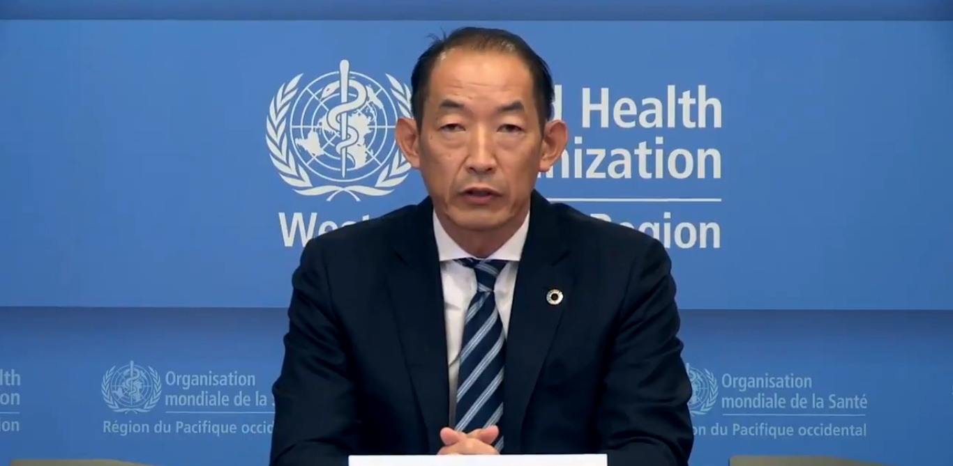 Dr Takeshi Kasai, Regional Director for the Western Pacific at WHO. Screengrab: Twitter/@WHOWPRO
