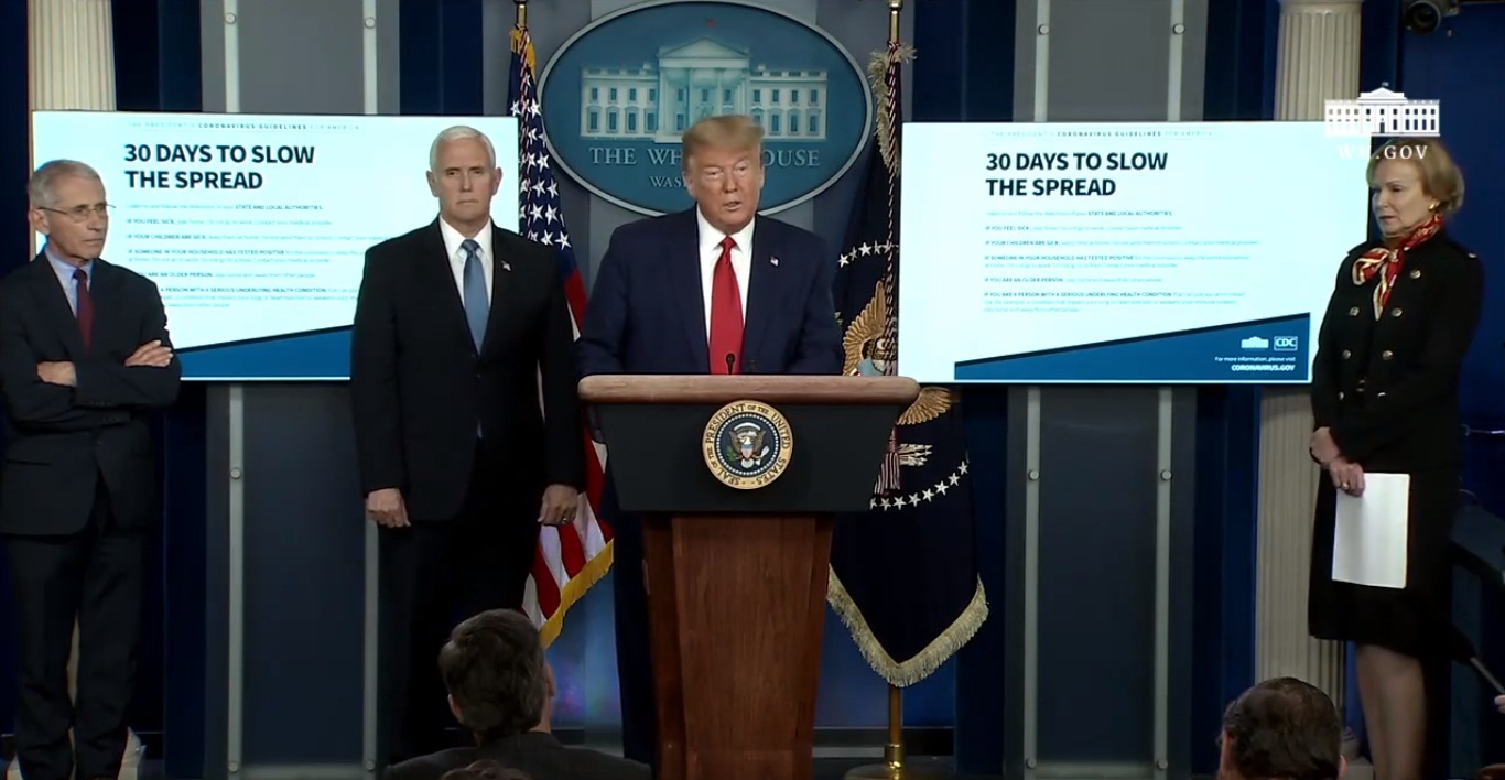US President Donald Trump has warned of a painful two weeks ahead as COVID-19 cases spike in the US. Screengrab: Twitter/@WhiteHouse