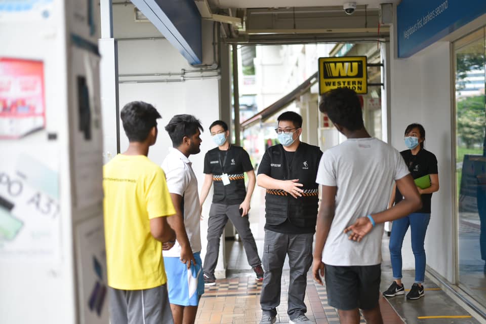 Ministry of Manpower conducting enforcement operations on breaching circuit breaker measures. Photo courtesy: Facebook/Singapore Ministry of Manpower