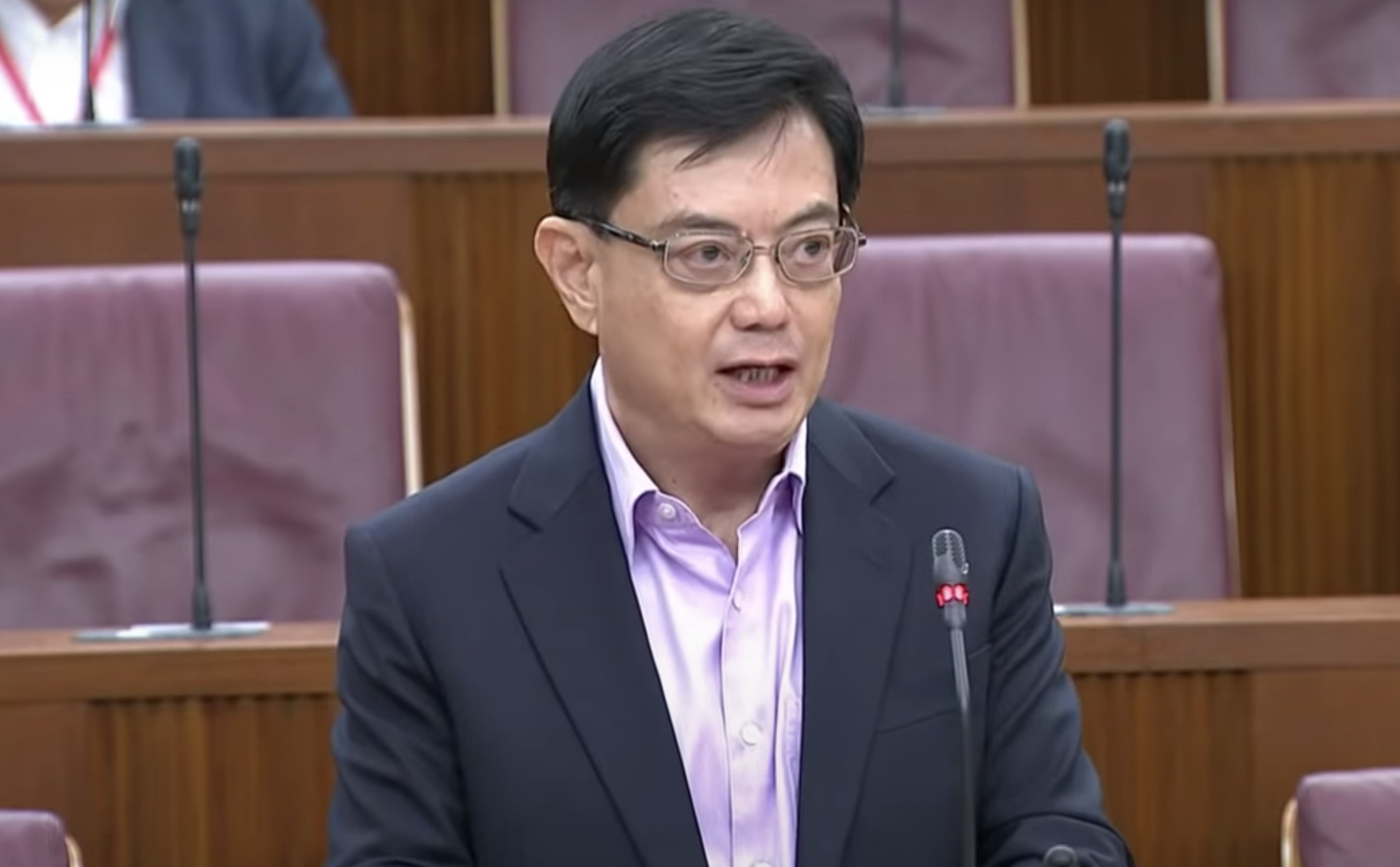 Screen grab from DPM Heng Swee Keat's parliament speech