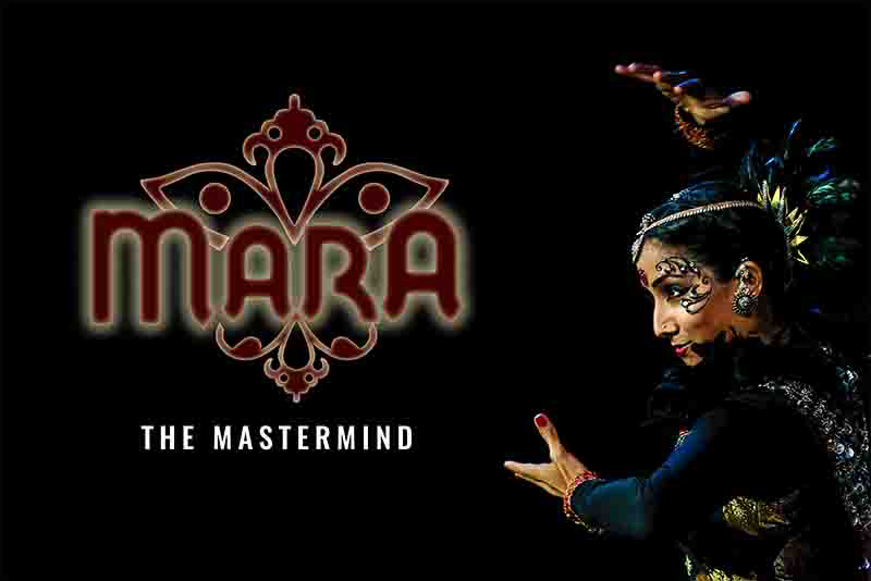 Mara - The Mastermind was a multimedia production performed at Esplanade Theatres, Singapore with music composed and performed by the Aditya Prakash Ensemble. Photo Courtesy: Arte Compass FB