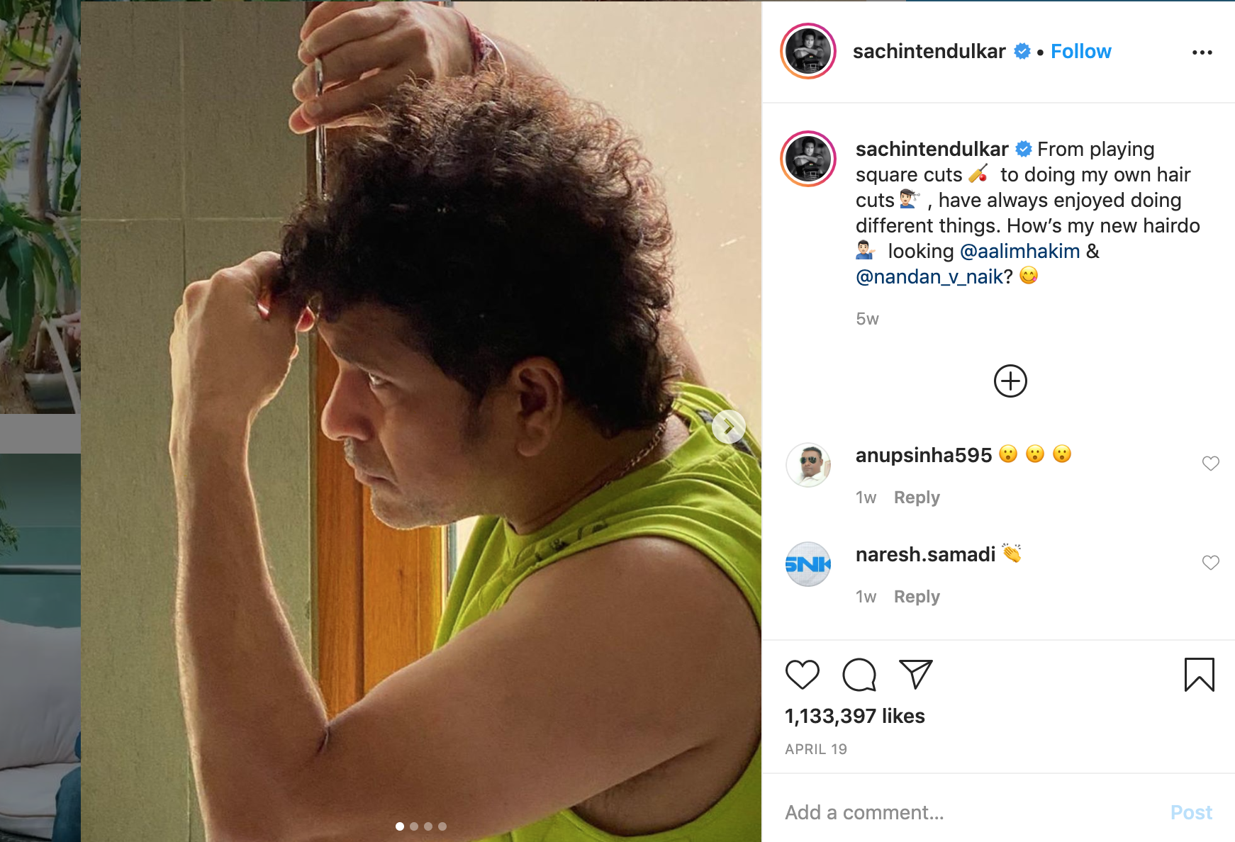 Photo Courtesy: Sachin Tendulkar/ Instagram