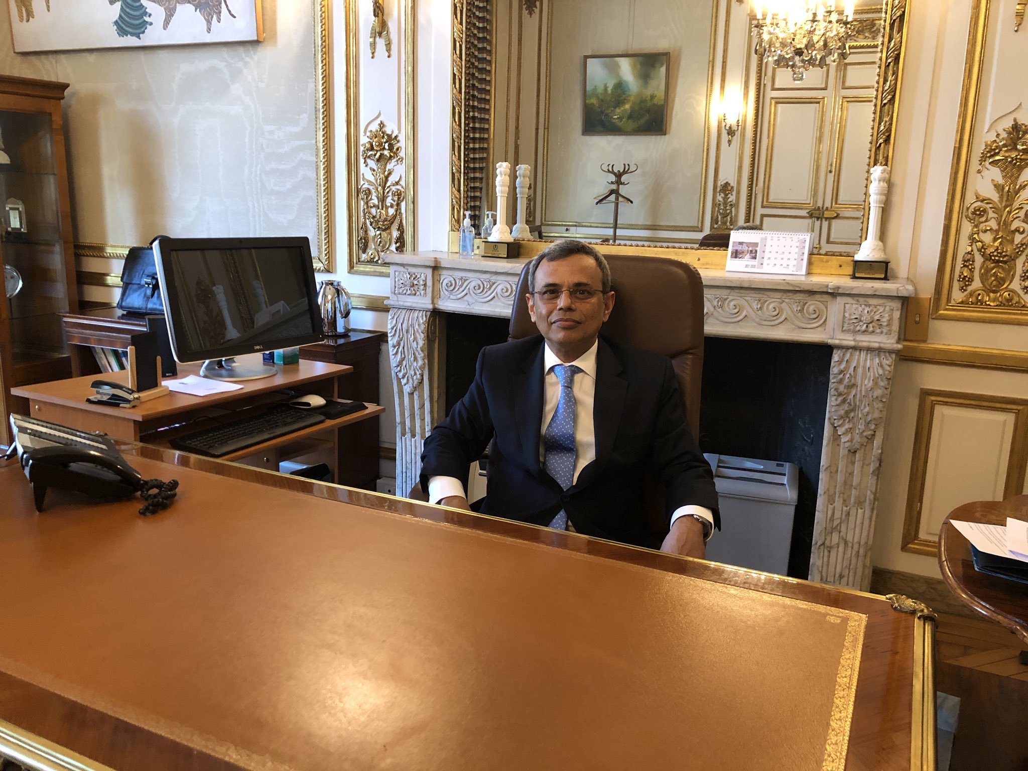 HE Jawed Ashraf has formally taken charge as Indian ambassador to France. Photo courtesy: Twitter/@JawedAshraf5
