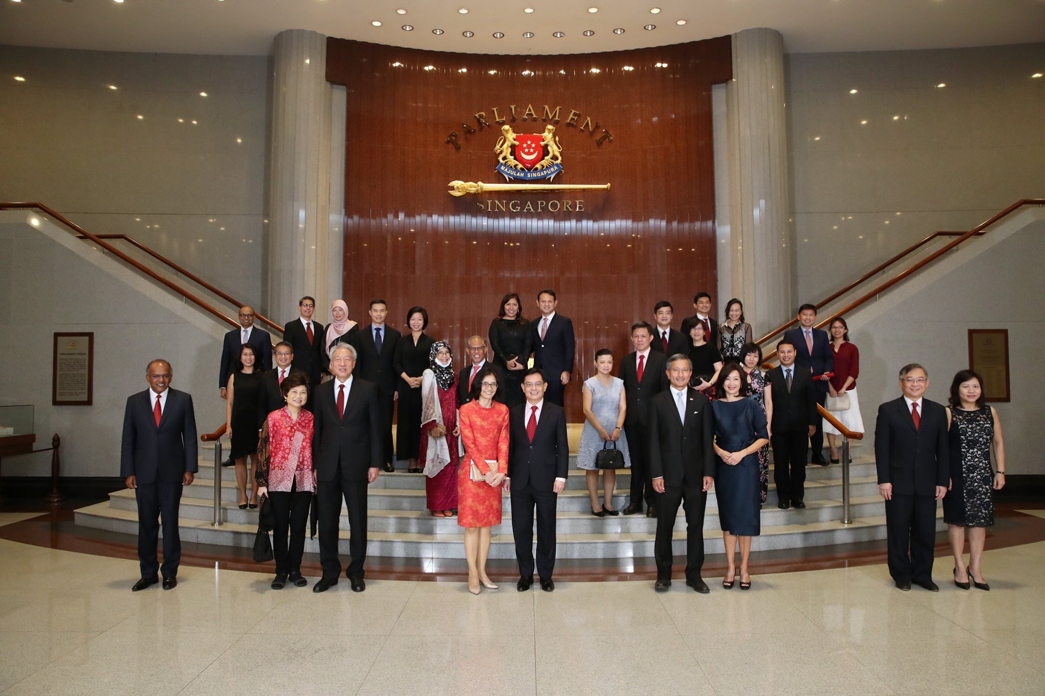 Newly sworn in Cabinet Ministers with their spouses at the Parliament House. Photo courtesy: MCI