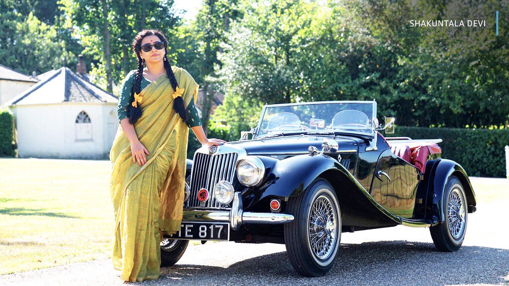 Shakuntala Devi sashayed into the all-male Royal Mathematical society in saree, pigtails and accented English and stymied them with her genius. Photo Courtesy: Amazon/Twitter
