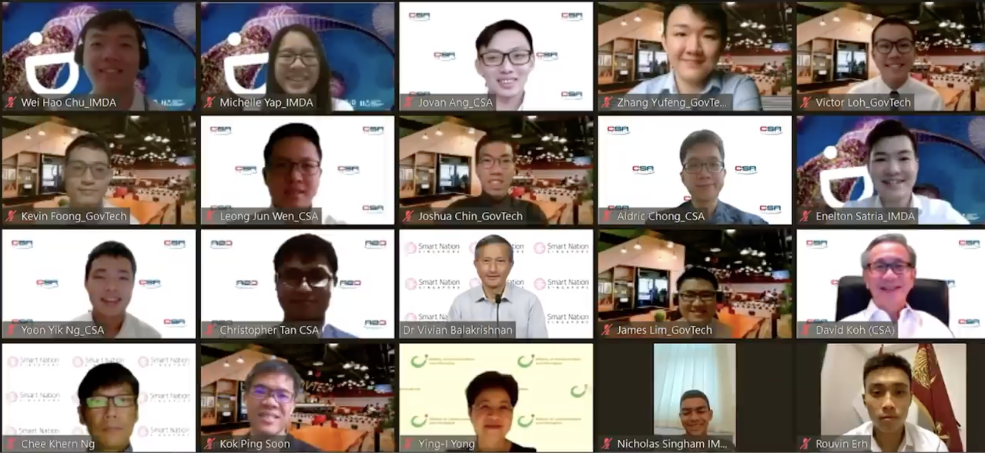 Dr Vivian Balakrishnan addressed the 15 recipients of this year's Smart Nation Scholarship individually at the virtual engagement session. Photo courtesy: gov.sg