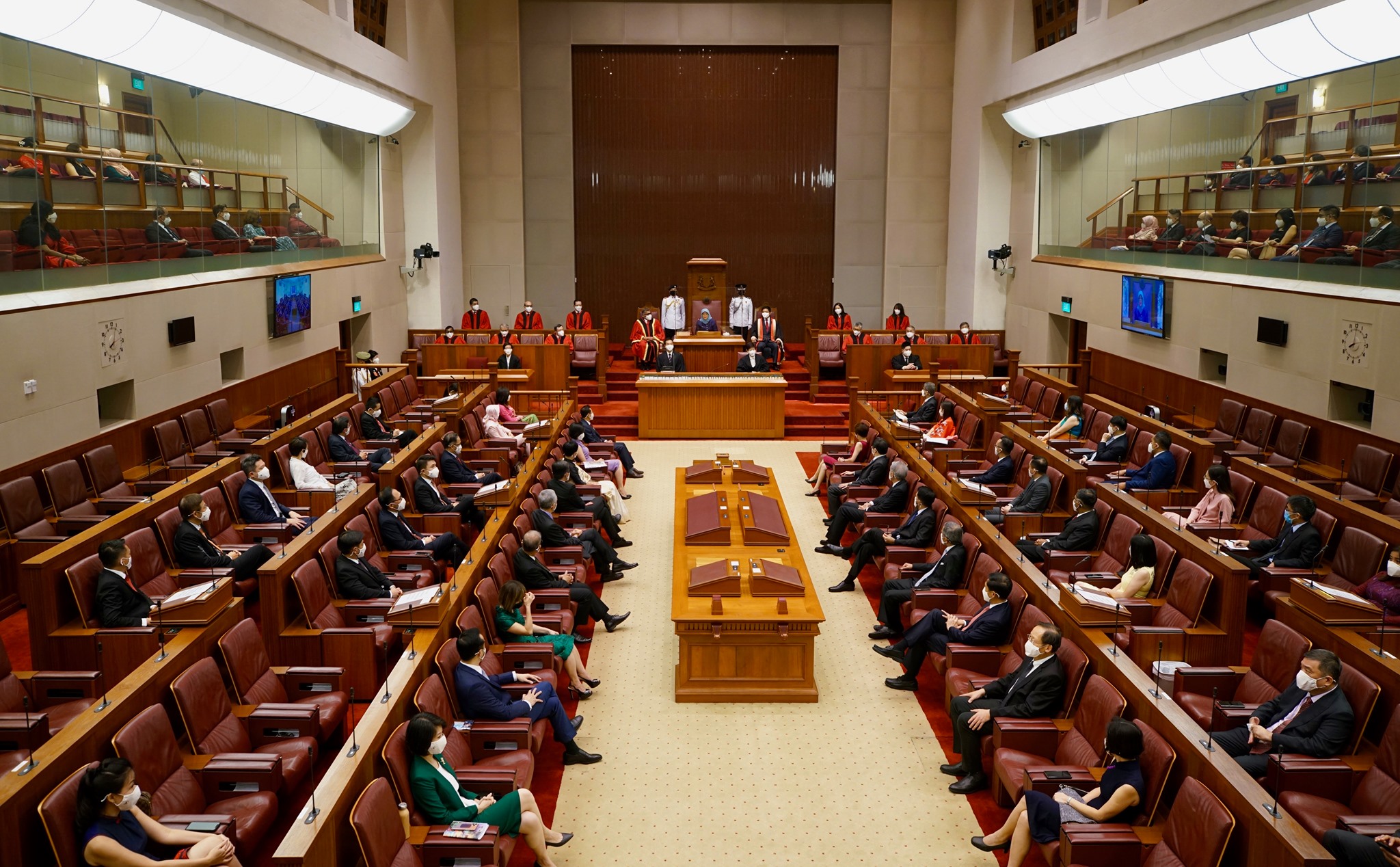 The newly sworn-in Members of Parliament listening to the Address in Parliament. Photo courtesy: MCI, Fyrol
