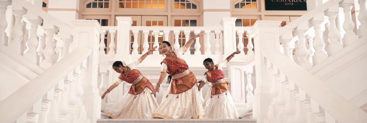 Joyful Dancers Production's celebratory number welcoming Lord Rama was shot at Singapore's iconic Raffles Hotel. Photo Courtesy: IHC