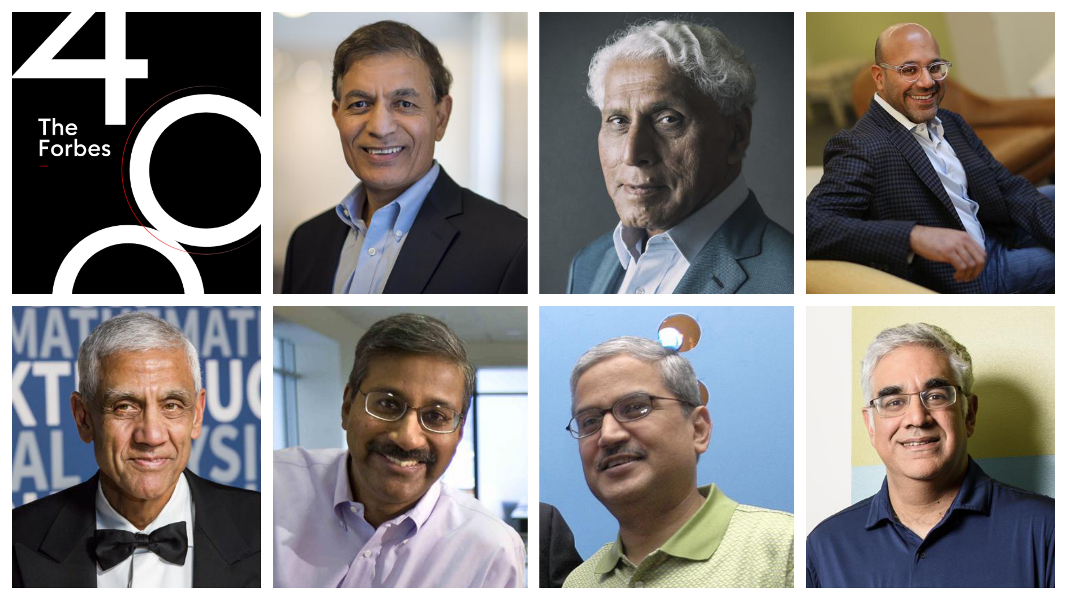 cybersecurity firm ZScaler CEO Jay Chaudhry, Founder and Chairman of Symphony Technology Group Romesh Wadhwani, cofounder and CEO of online home goods retailer Wayfair Niraj Shah, Silicon Valley venture capital firm Khosla Ventures founder Vinod Khosla, Managing Partner of Sherpalo Ventures Kavitark Ram Shriram, Airline veteran Rakesh Gangwal and Workday CEO and Cofounder Aneel Bhusri.