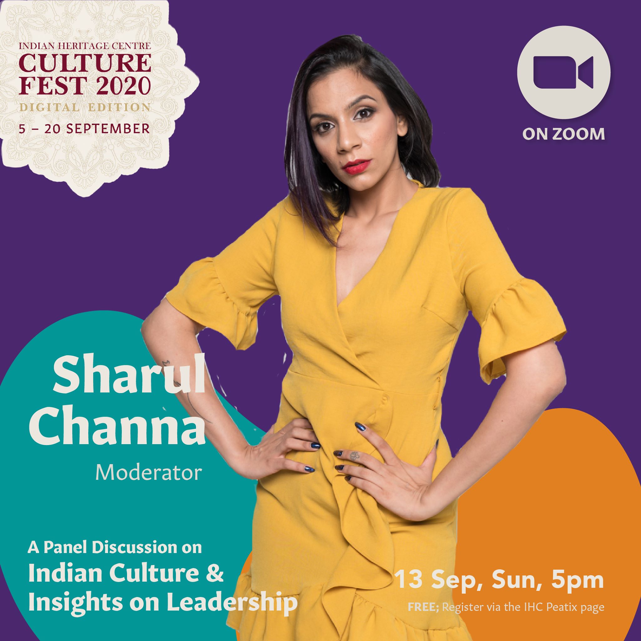 Moderator Sharul Channa the only full-time female stand-up comedian in Singapore who has proved to be a leader in her own work field. Photo Courtesy: IHC