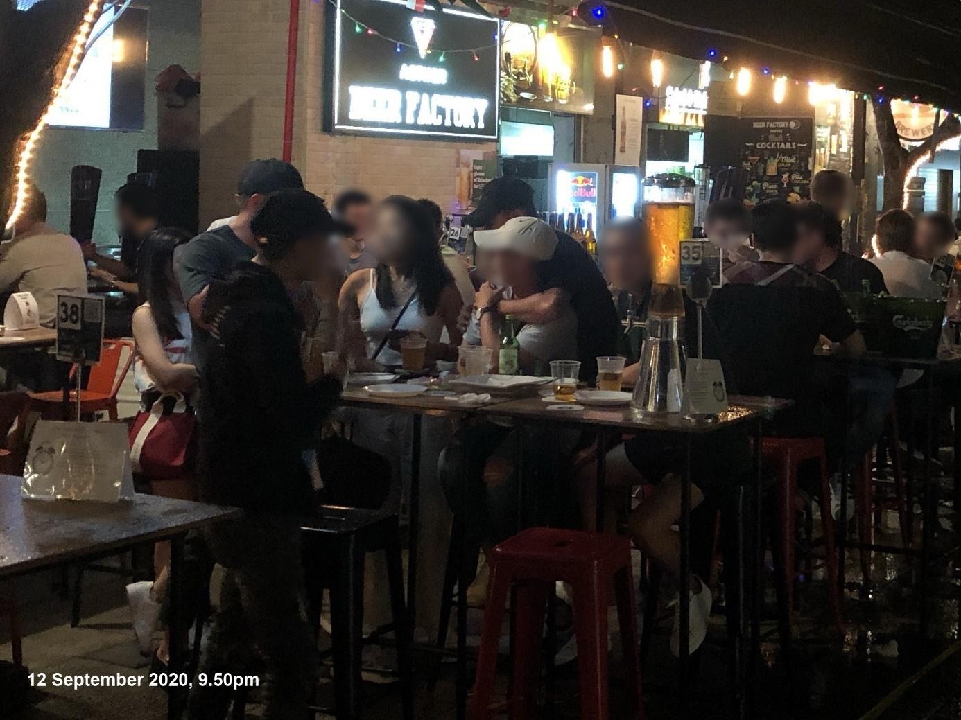 The Beer Factory admitted three groups of patrons, each comprising more than five persons, with one group comprising eight people on 12 September. Photo courtesy: Urban Redevelopment Authority