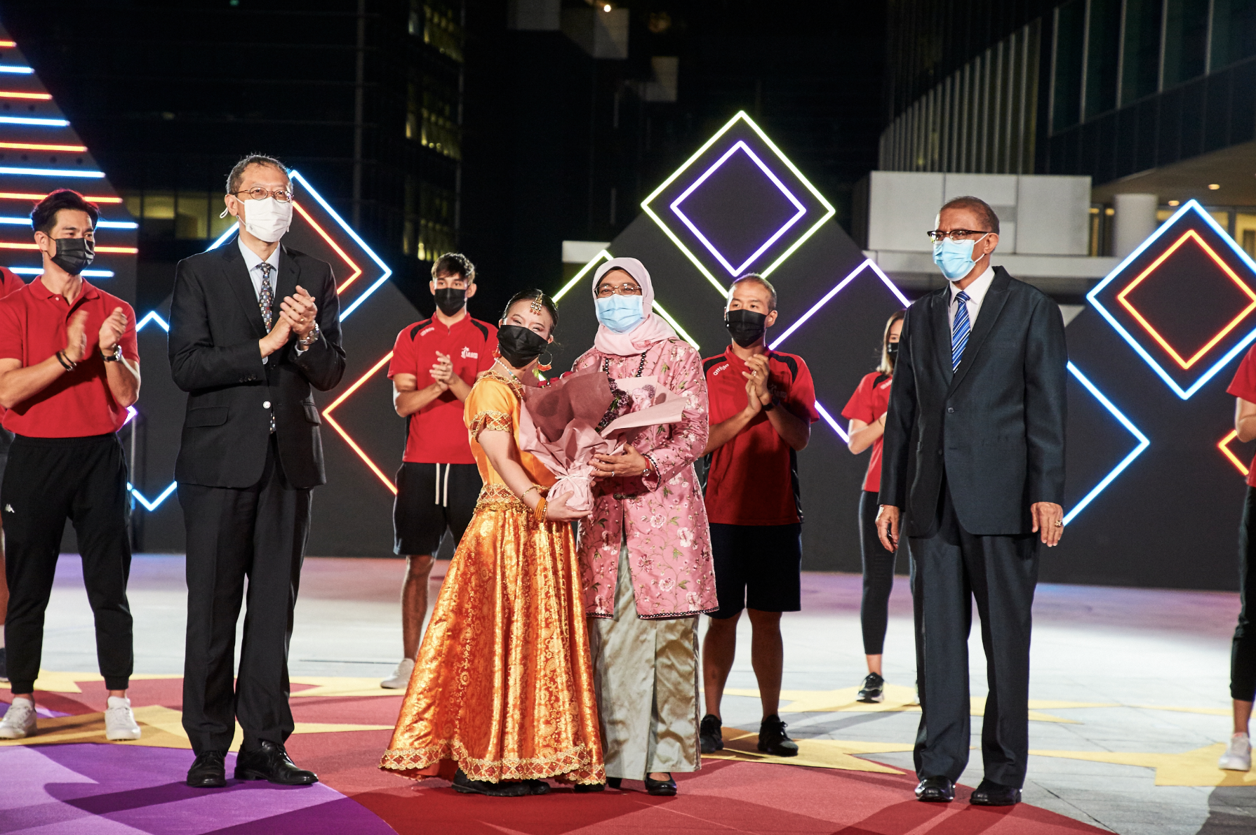 Guest-of-Honour President Halimah Yacob at  the President's Star Charity 2020. Photo courtesy: Mediacorp