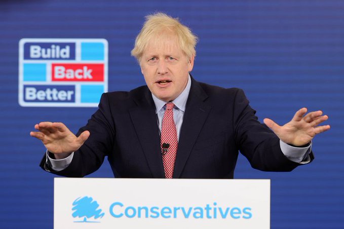 UK PM Boris Johnson speaking during the virtual Conservative Party Conference. Photo courtesy: Conservatives