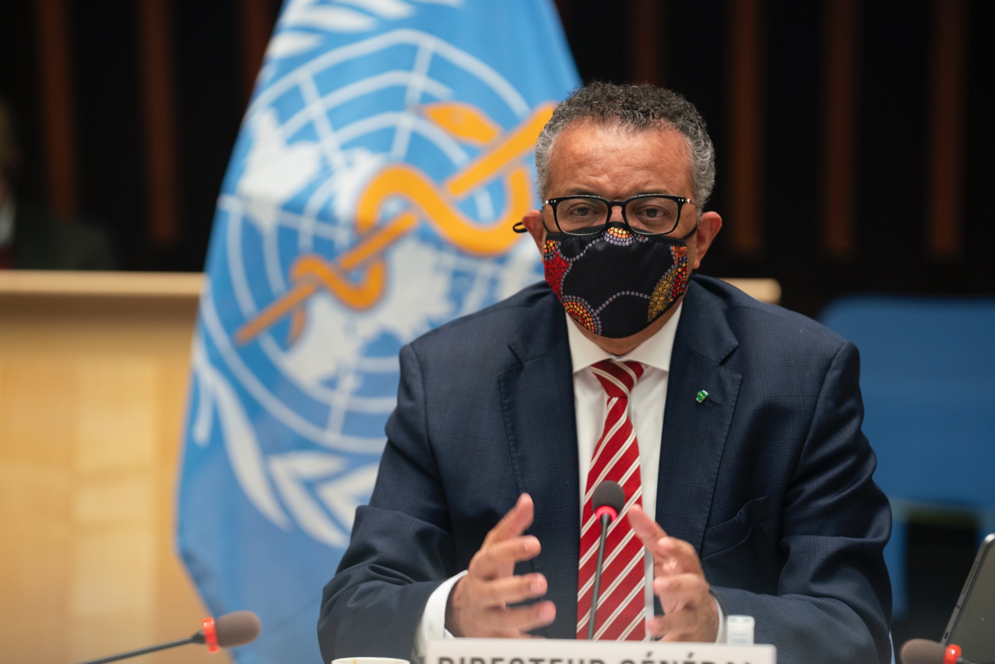 WHO director-general Tedros Adhanom Ghebreyesus at the meeting of the organisation’s executive board. Photo courtesy: Twitter/@WHO