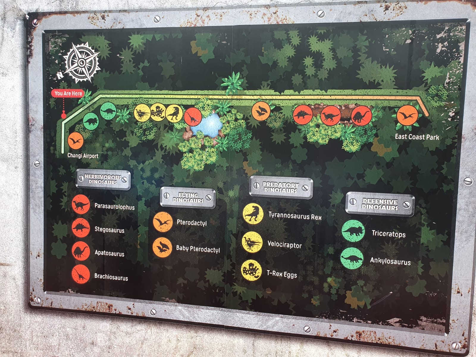 A guide to the different dinosaurs you'll see along the way. Photo: Connected to India