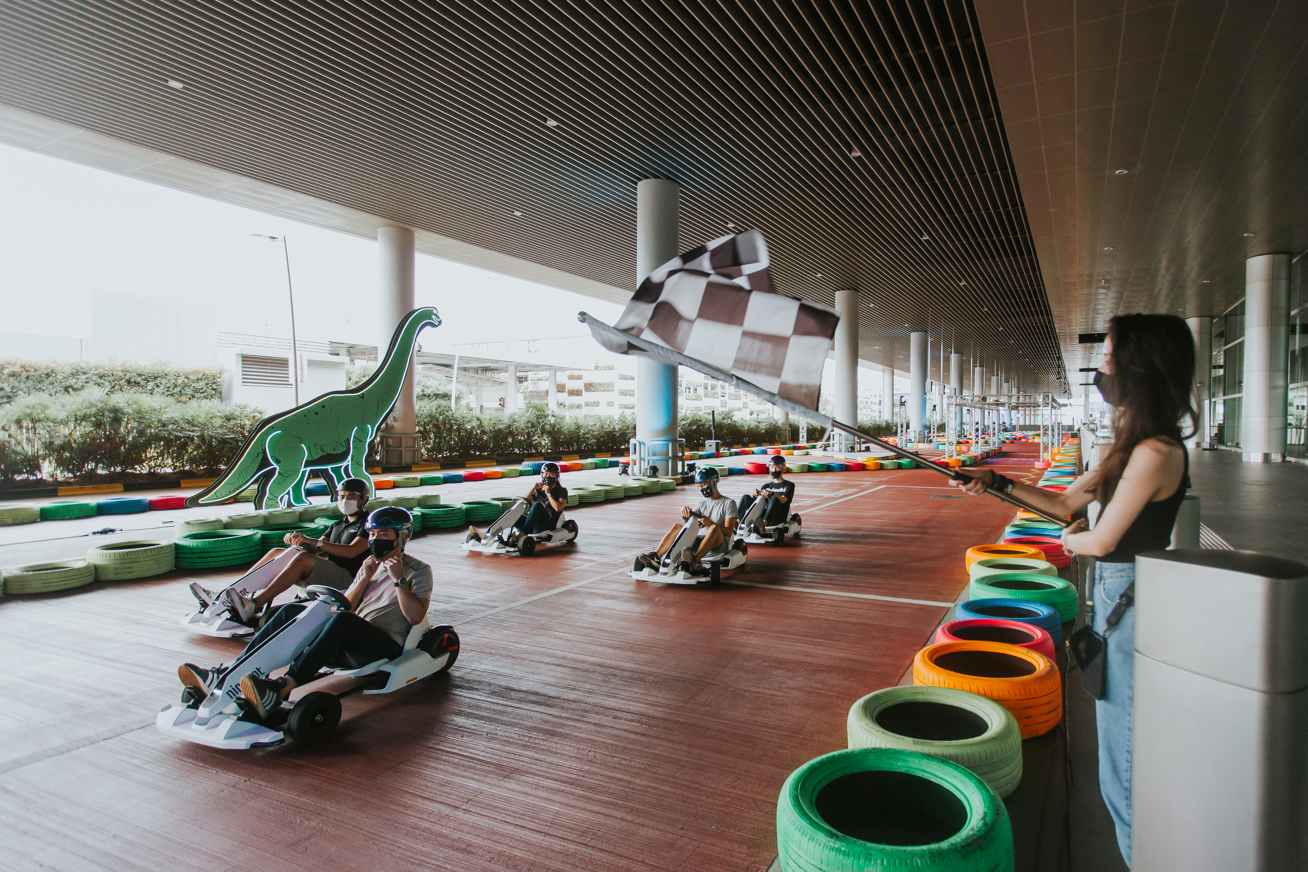 Prepare for some fast and furious action at the Dino Kart race track at T4. Photo courtesy: Changi Airport