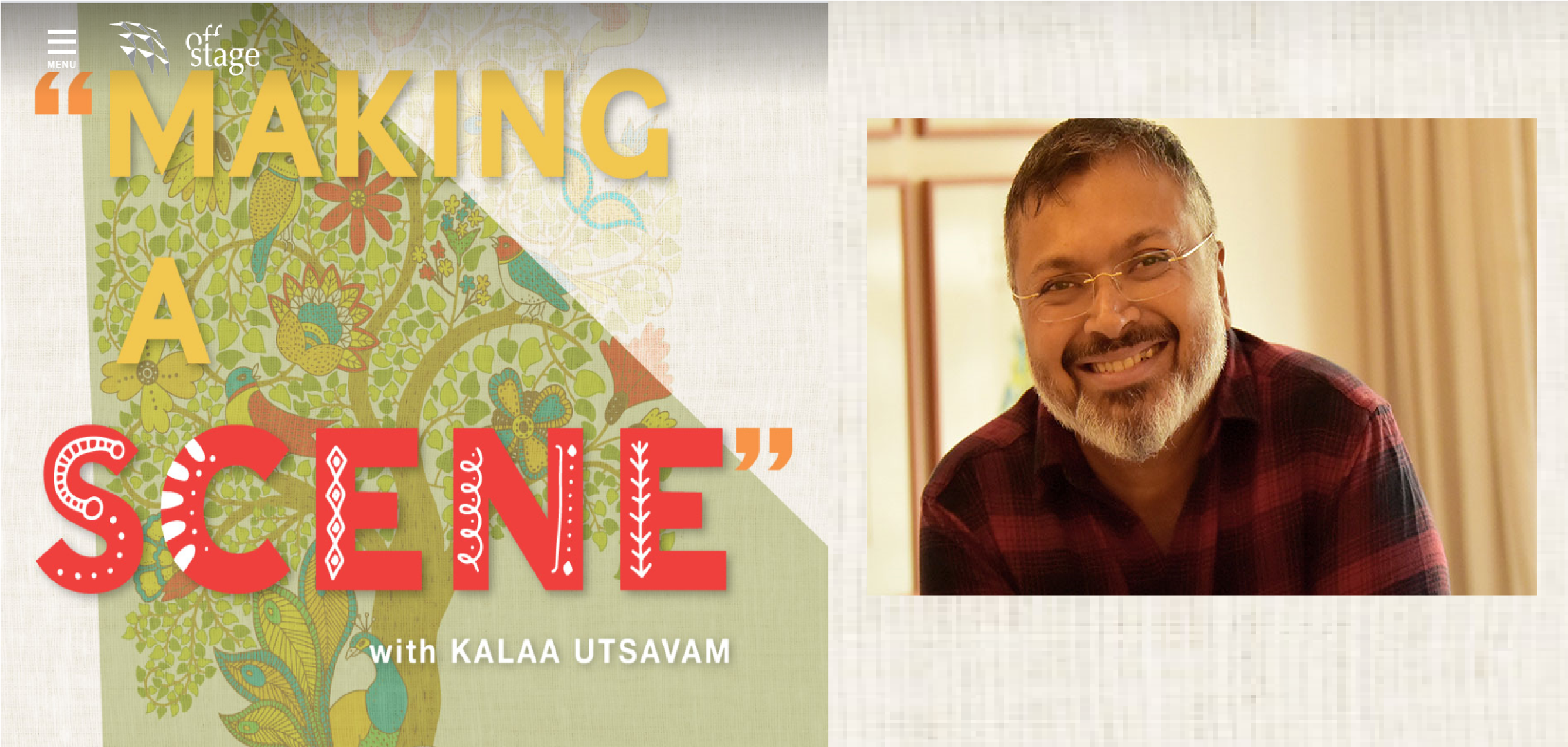 Mythologist, author, illustrator and speaker, Devdutt Pattanaik talks in Kalaa Utsavam’s, ‘Making a Scene’ Podcast. Photo Courtesy: Devdutt Pattanaik