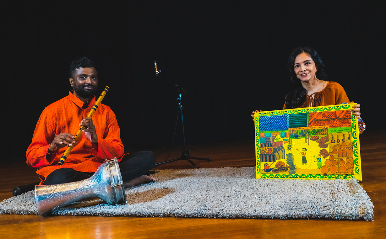 Musician Raghavendran Rajasekaran (left) has also worked together with Kamini (right) a few times. Photo Courtesy: Kalaa Utsavam