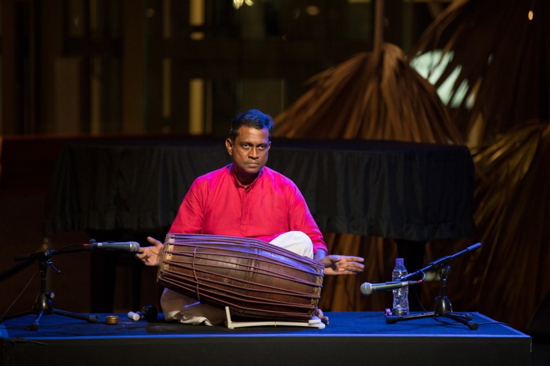 Mridangam: S Devarajan. Photo courtesy: Esplanade