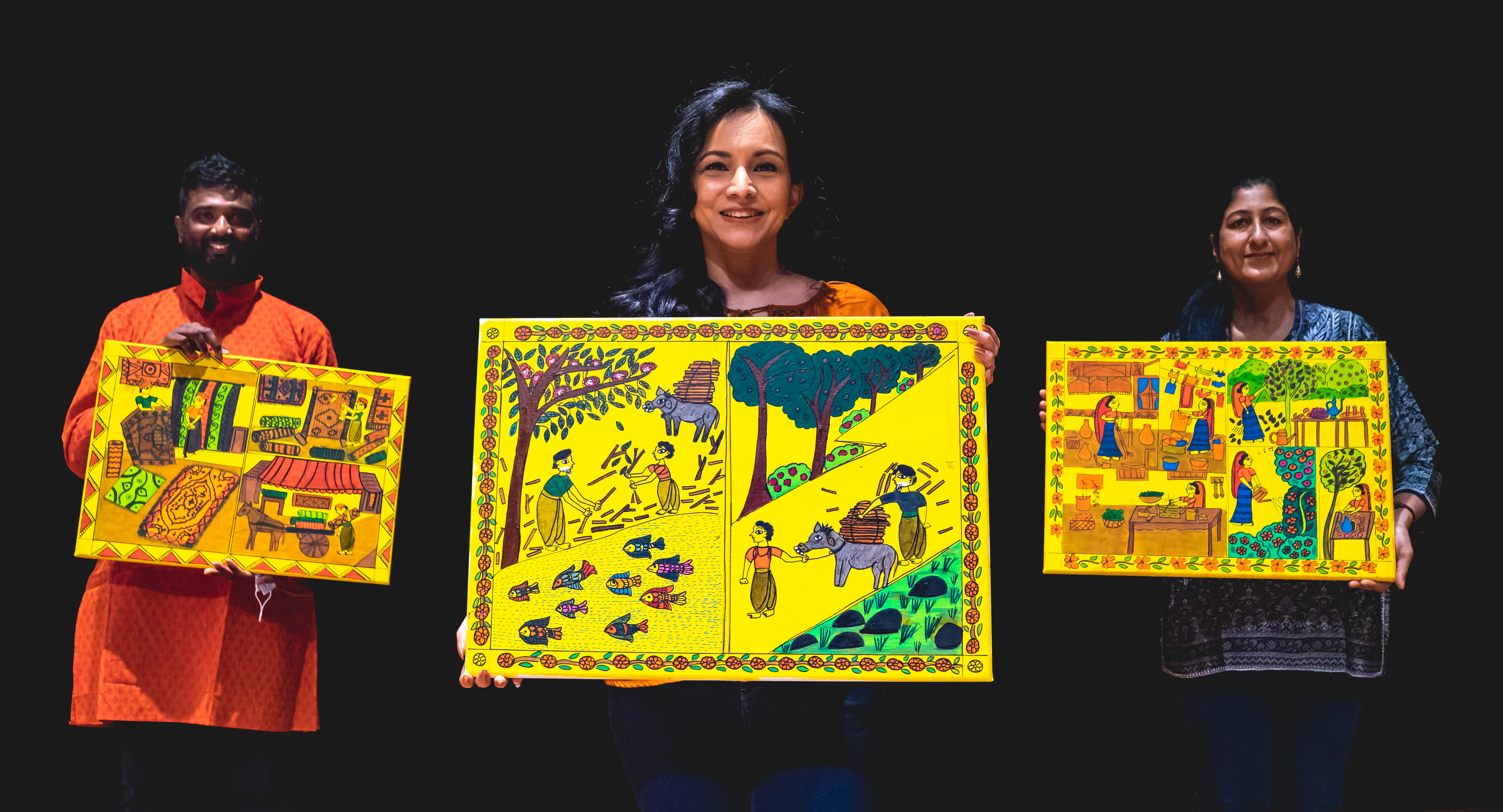Stories for Solving comprises two videos narrated by Kamini Ramachandran with music by Raghavendran Rajasekaran and illustrations by Kumuda Krovvidi. Photo Courtesy: Zane Motalif for Moonshadow Stories 