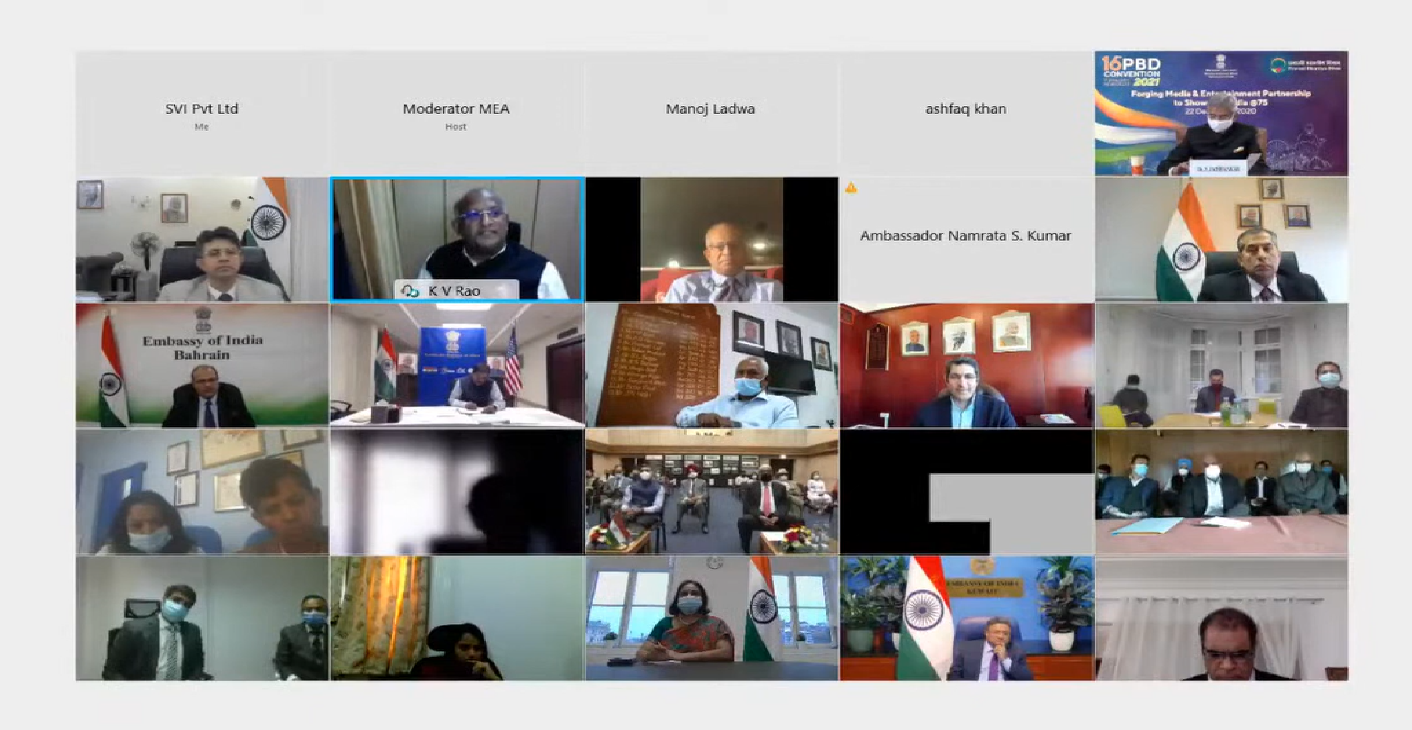 KV Rao Resident Director – ASEAN at Tata Sons Ltd and President of the Singapore Indian Fine Arts Society (SIFAS) was one of the panelists who presented his views. Screengrab from the event