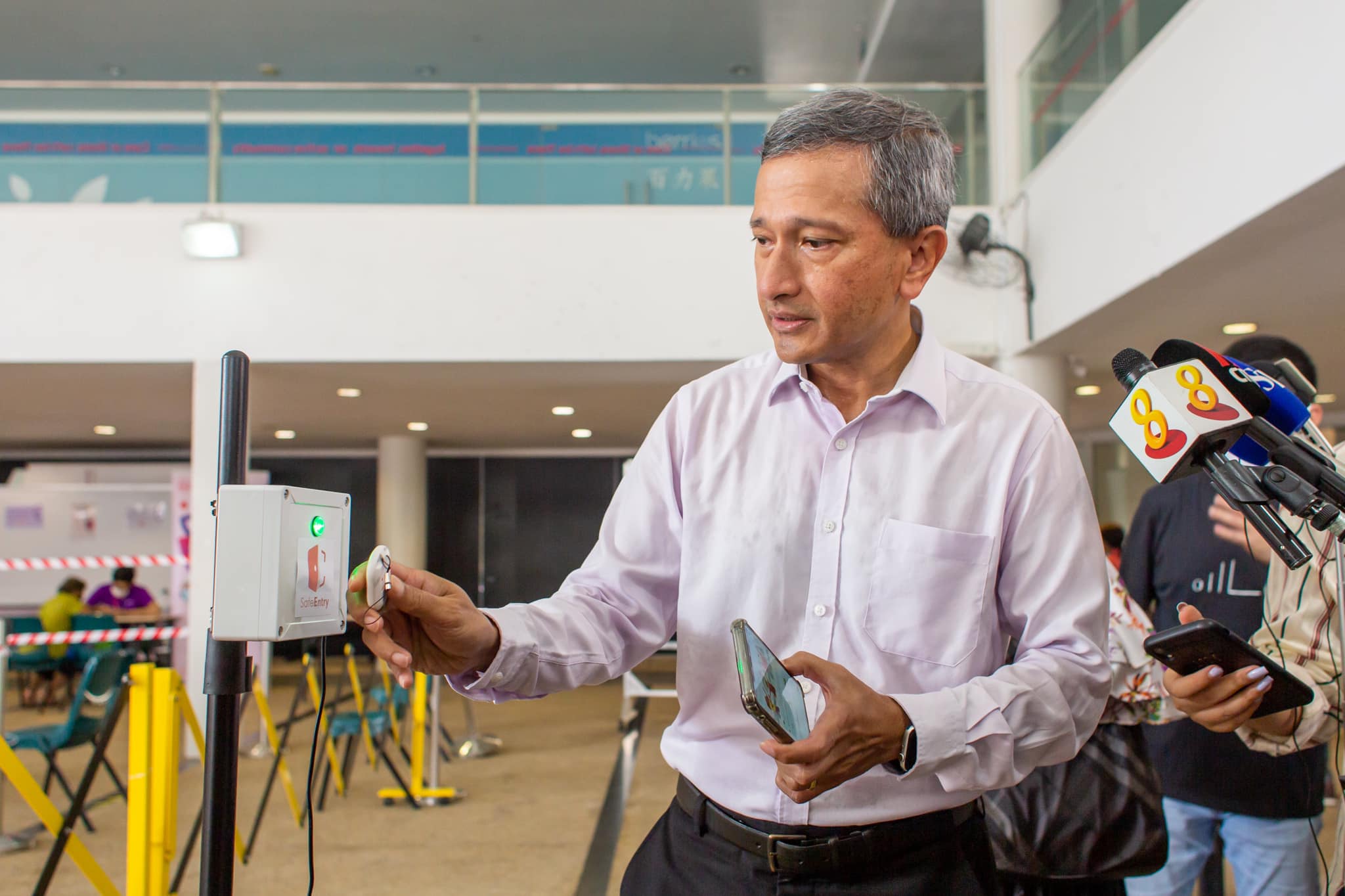 Adoption of TraceTogether has reached 70 per cent in Singapore. Photo courtesy: Facebook/Vivian Balakrishnan