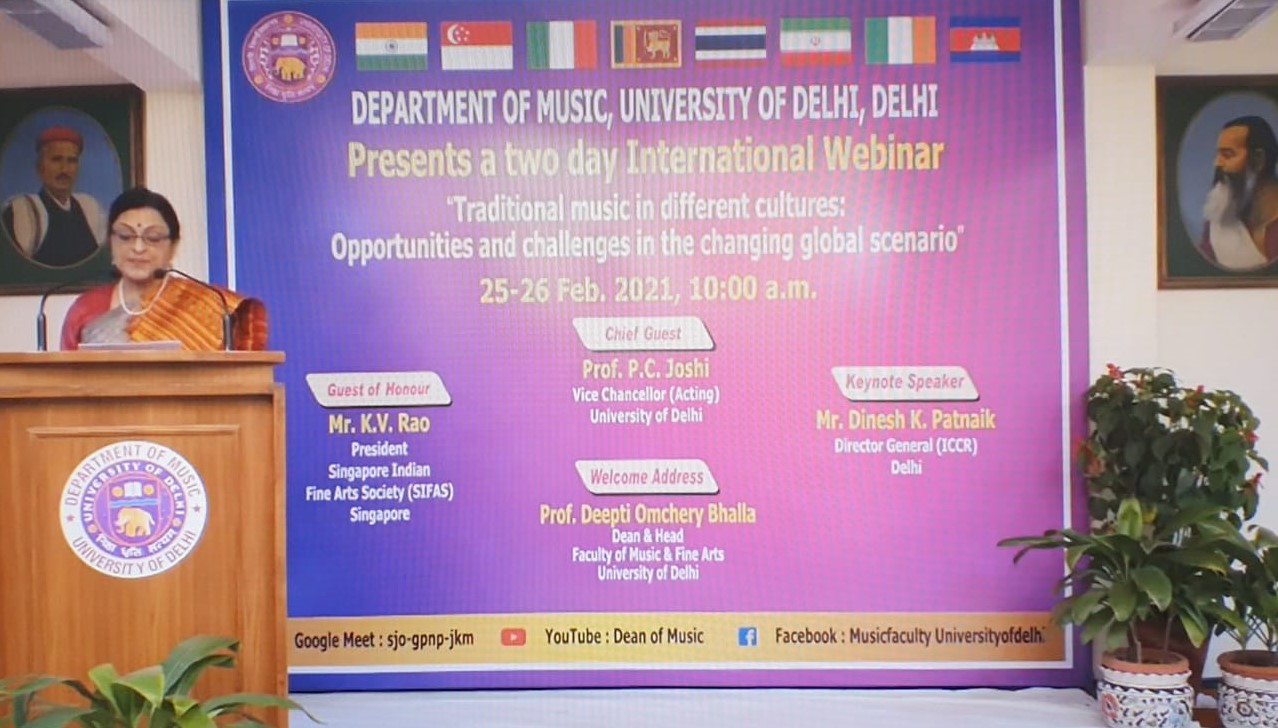 Dr Deepti Omcherry Bhalla, Dean of the Music Department (University of Delhi – India). Photo courtesy: SIFAS