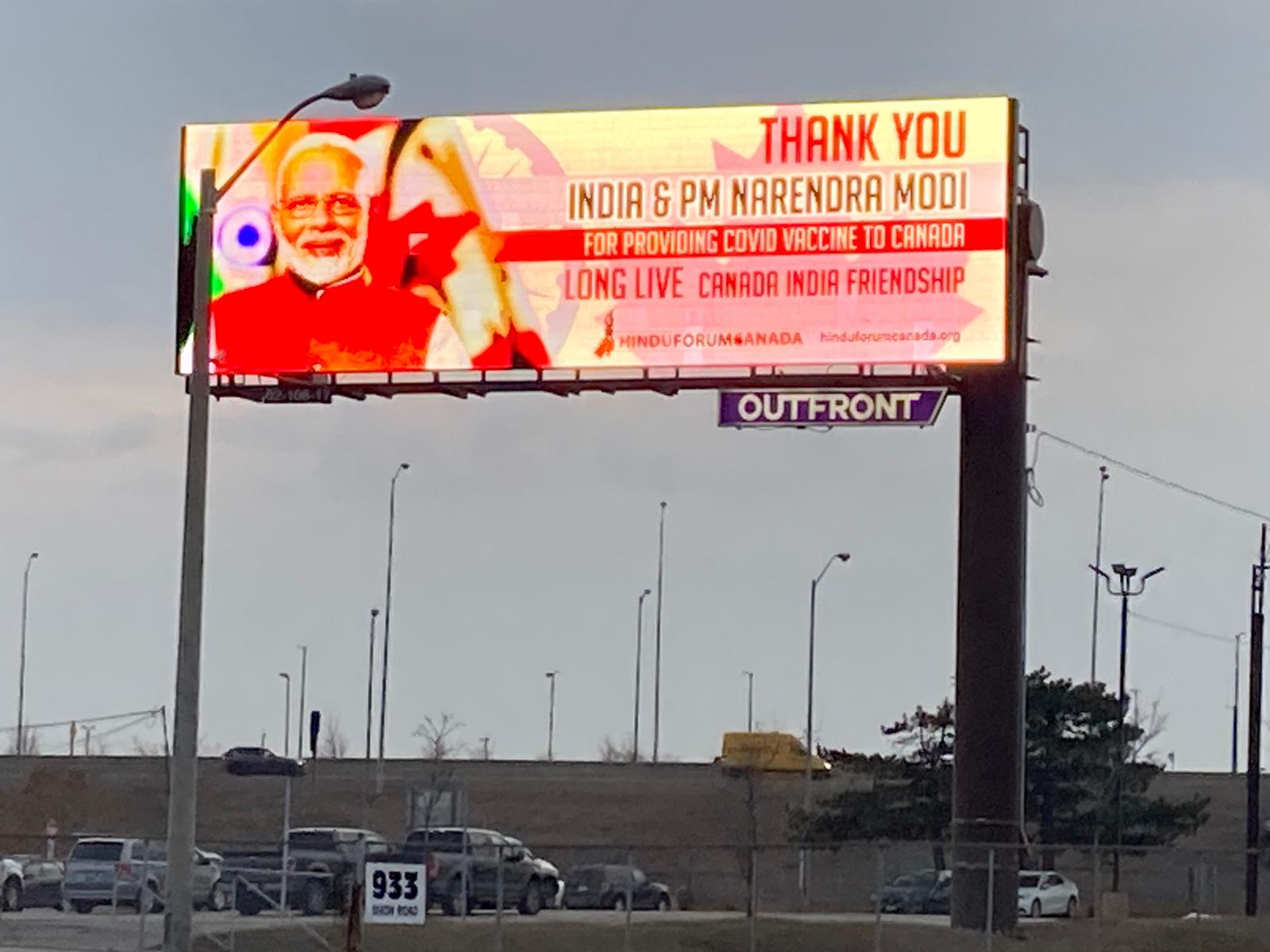 A total of nine billboards over major highways in the GTA with the message went live on Wednesday