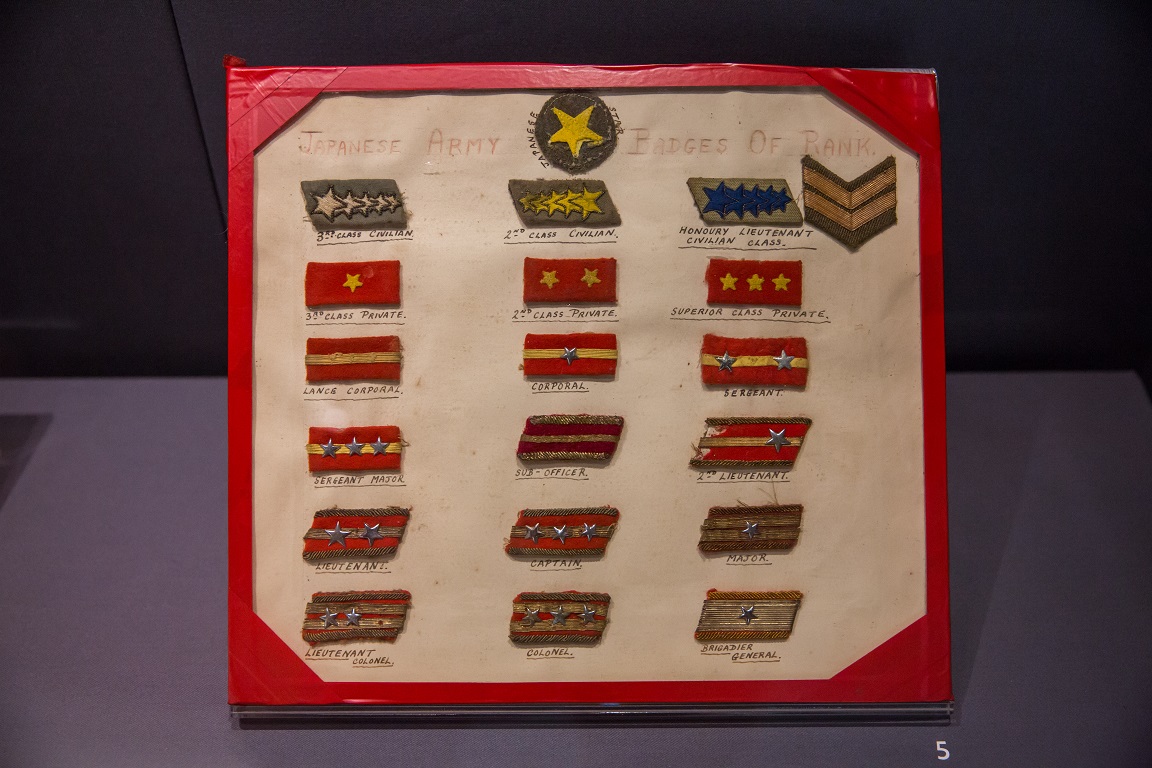 Japanese army insignias. Photo courtesy: CCM