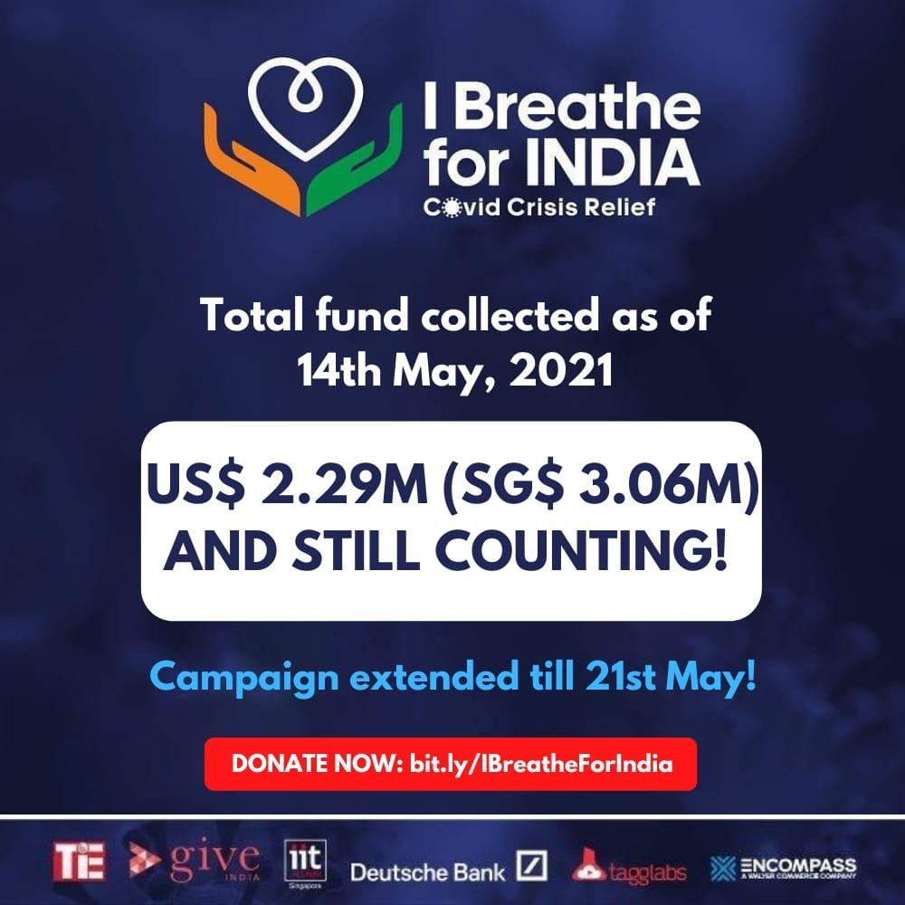 At the culmination of the campaign on May 21, 2021, all the partners involved will work closely with various accredited agencies including Singapore Red Cross, Swasth, ACT Grands and Mission Oxygen to address four major areas of COVID-19 relief efforts in India