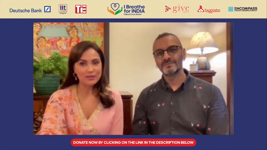 'I Breathe for India' celebrity fundraiser co-hosted by Bollywood star Lara Dutta and wellness expert Shayamal Vallabhjee.
