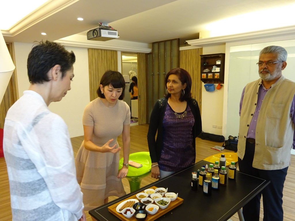 Learning about Ayurvedic herbs from Vasanthi Pillay, President of the Ayurveda Association of Singapore (AAOS). Photo courtesy: Vasanthi Pillay