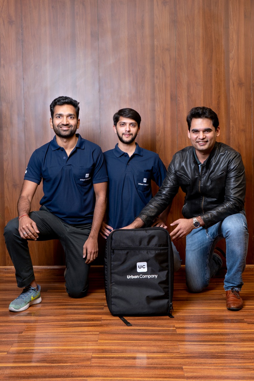 (from left) Varun Khaitan, Raghav Chandra and Abhiraj Singh Bhal, the co-founders of Urban Company. Photo courtesy: Urban Company