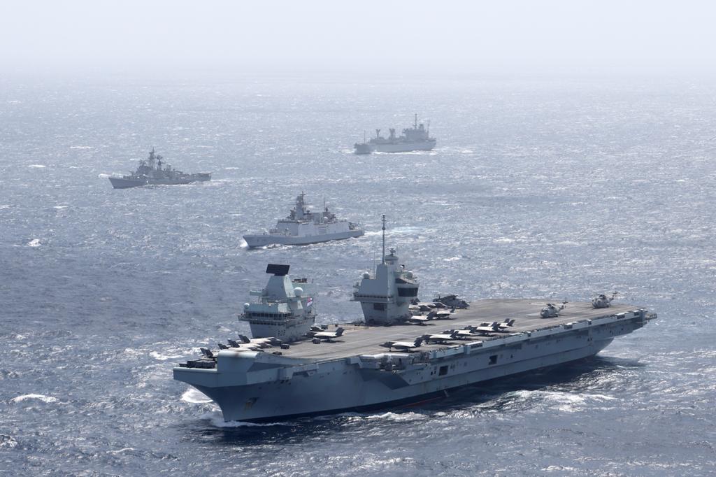 The exercise also witnessed the maiden participation of the F 35 B Lightning which operate from the deck of HMS Queen Elizabeth, added the statement. 