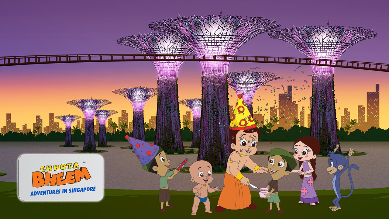 The animated miniseries, launched in three languages - English, Hindi and Tamil - shows Chota Bheem visiting Singapore on the occasion of his 11th birthday, gallivanting around popular destinations across the city-state. 