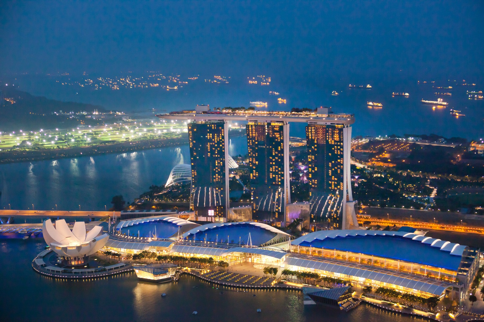 Singapore 1-Altitude of Marina Bay Sands & its surrounding areas STB