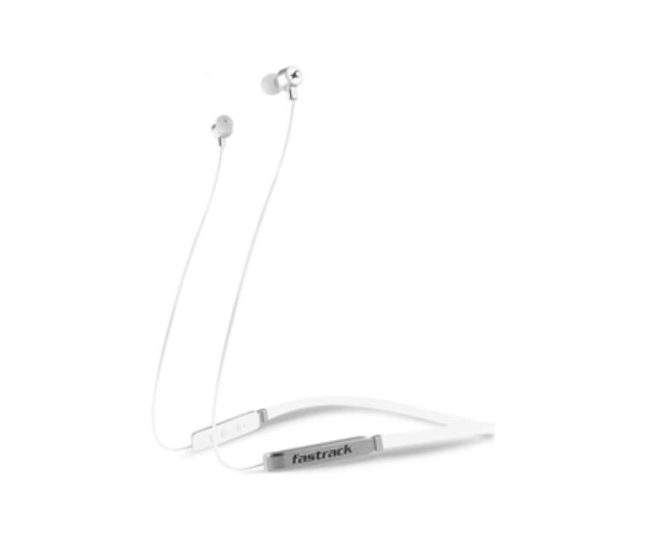 Behind-the-Neck White Wireless Earphones
