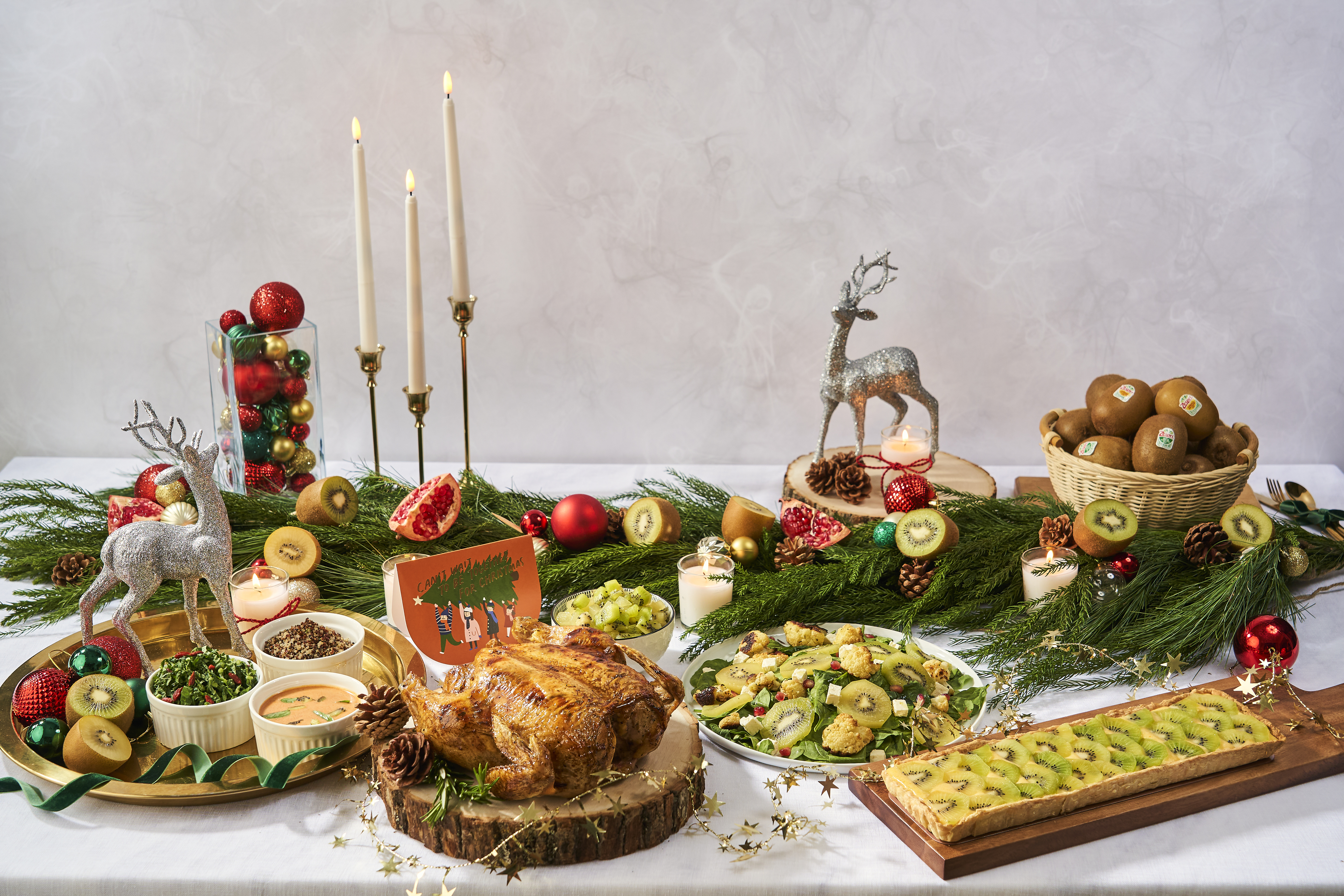 Vitamin C-rich fruit in a diverse tropical Christmas menu for the family.