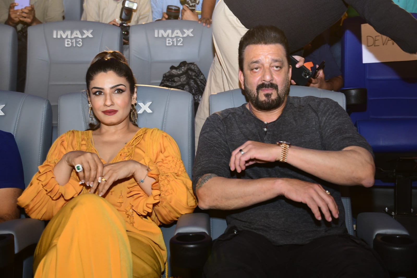 Raveena Tandon, and Sanjay Dutt at KGF 2 promotion