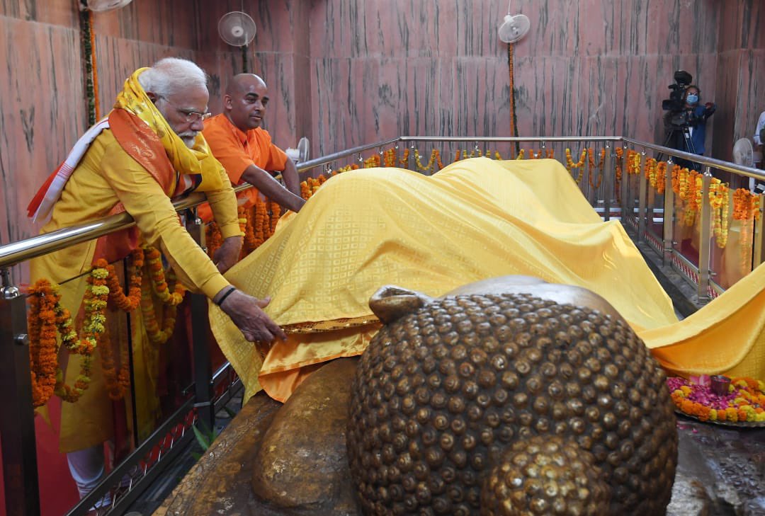 Prime Minister Modi, who attended the 2566th Buddha Jayanti Celebration at International Convention Center and Meditation Hall at Lumbini,