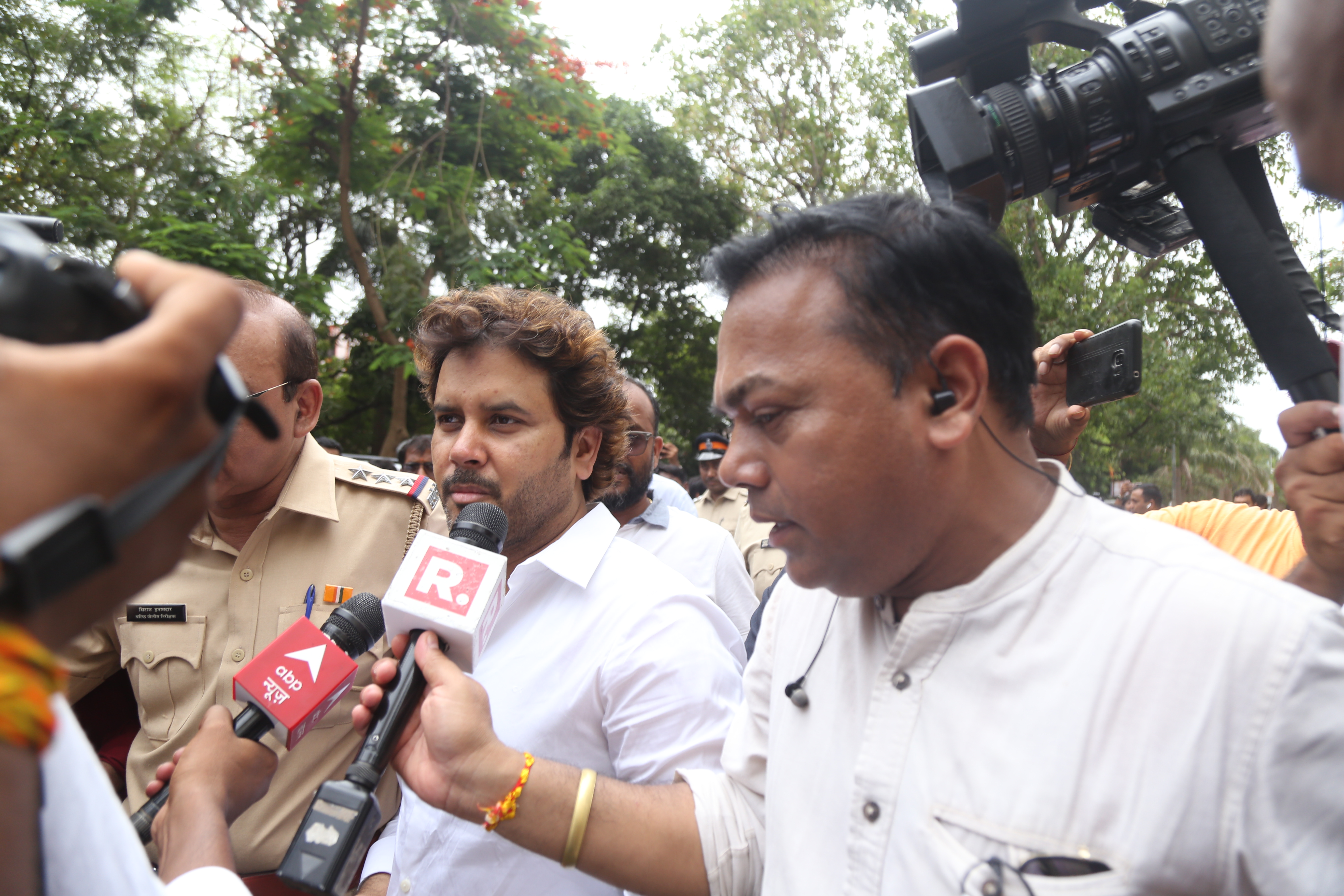 Playback singer Javed Ali at KK's home at Park Plaza apartment.