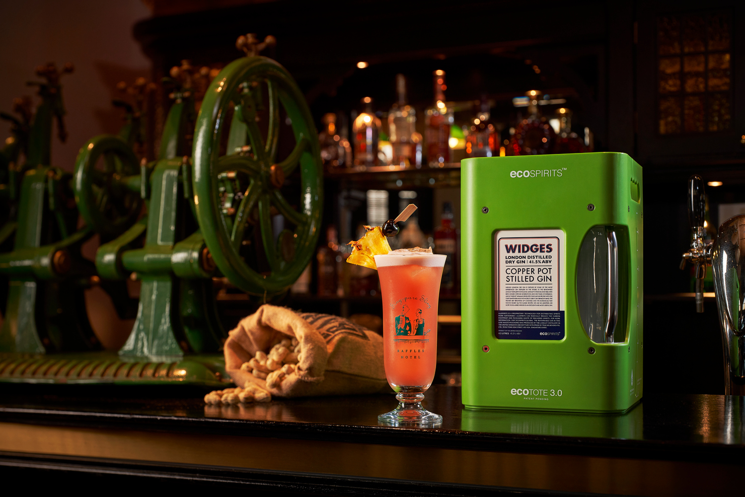Singapore Sling with Widgets Gin.