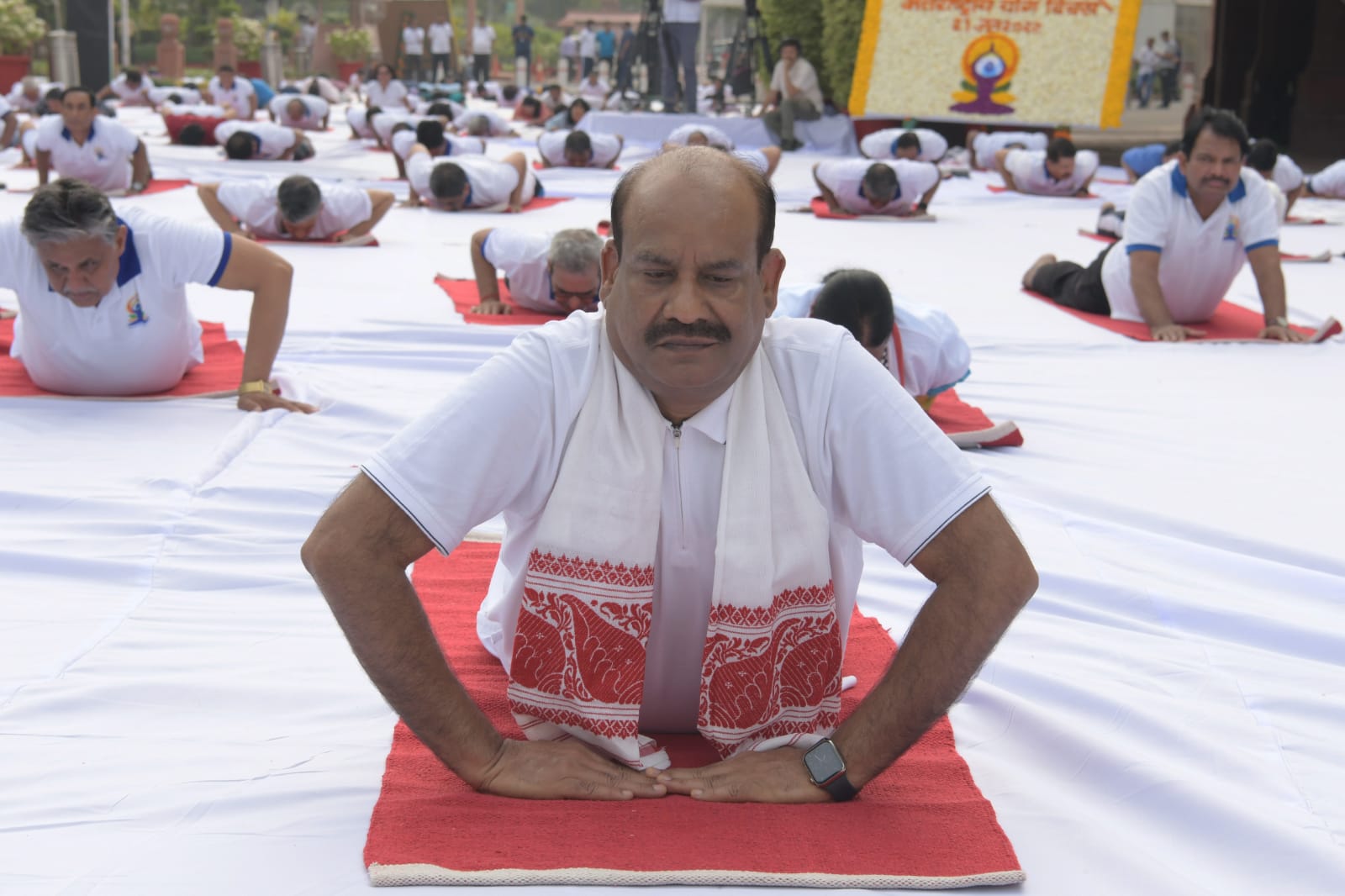 Lok Sabha Speaker Om Birla leads 'Yoga Shivir' on the eighth International Day of Yoga in Parliament House complex