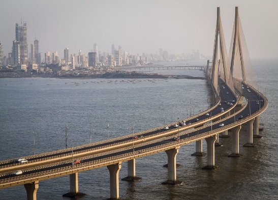Bandra–Worli Sea Link is a 5.6 km long, 8-lane wide bridge that links Bandra in the Western Suburbs of Mumbai.