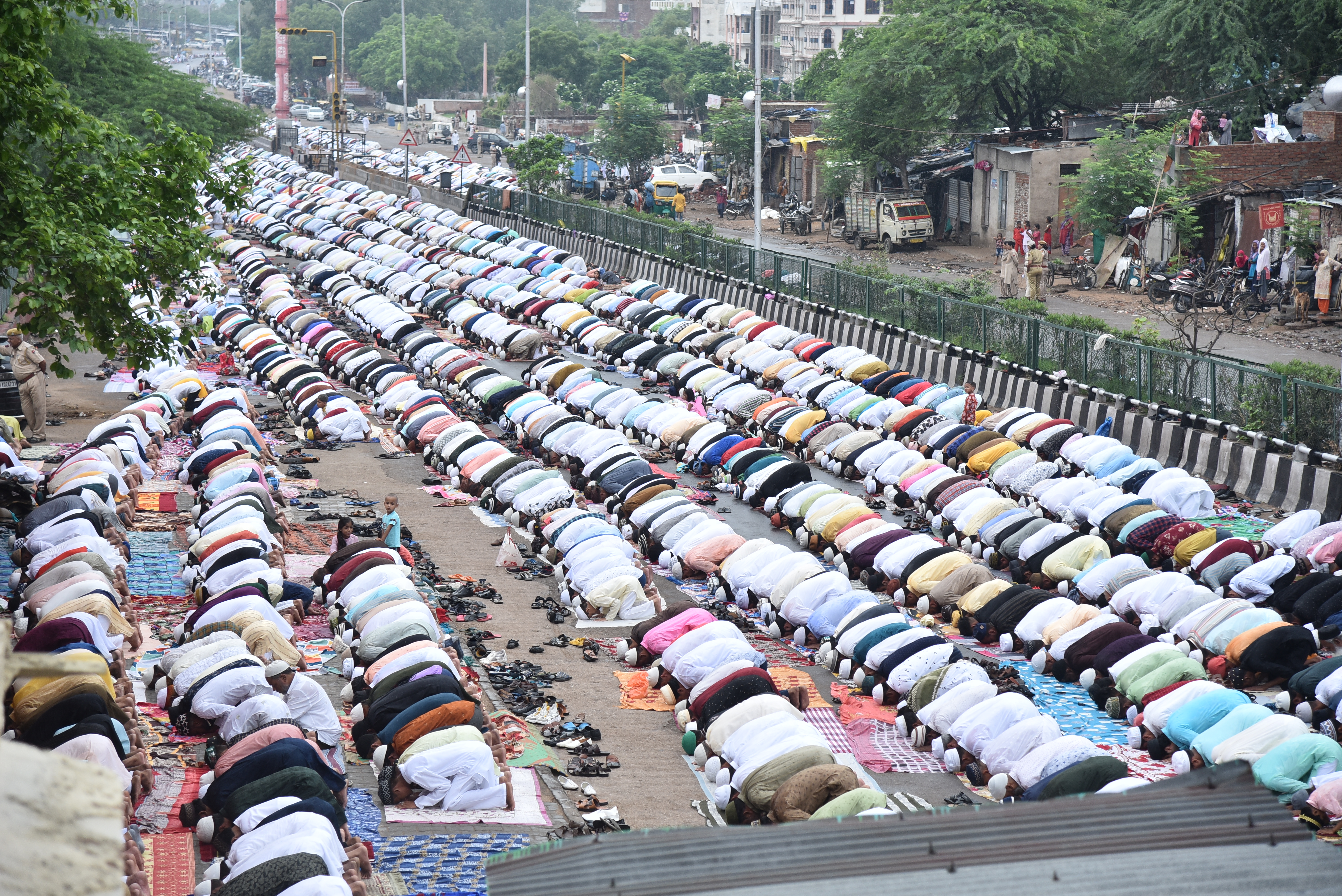 Eid Al Adha celebrations in Jaipur: Muslims offering prayers at the Idgah Masjid.